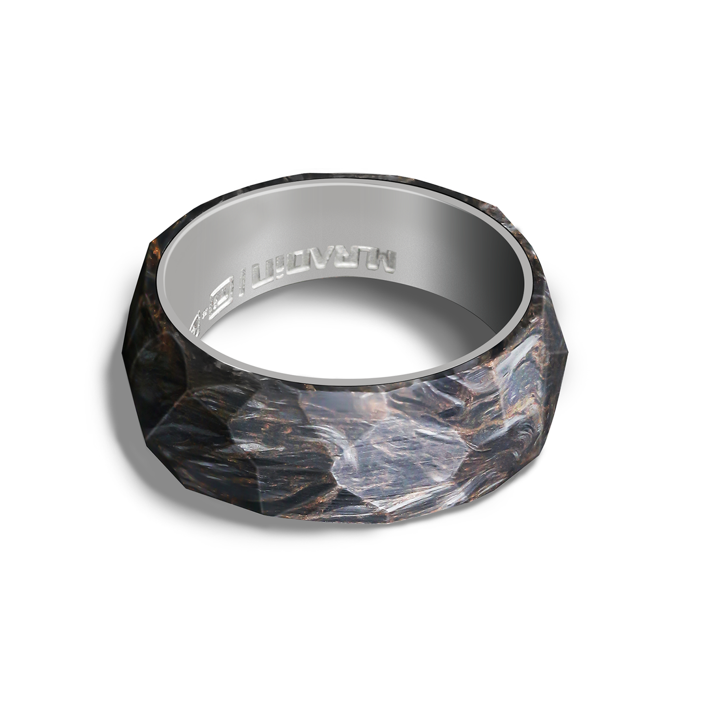 MURADIN Mens Carbon Ring with Titanium Inner Ring