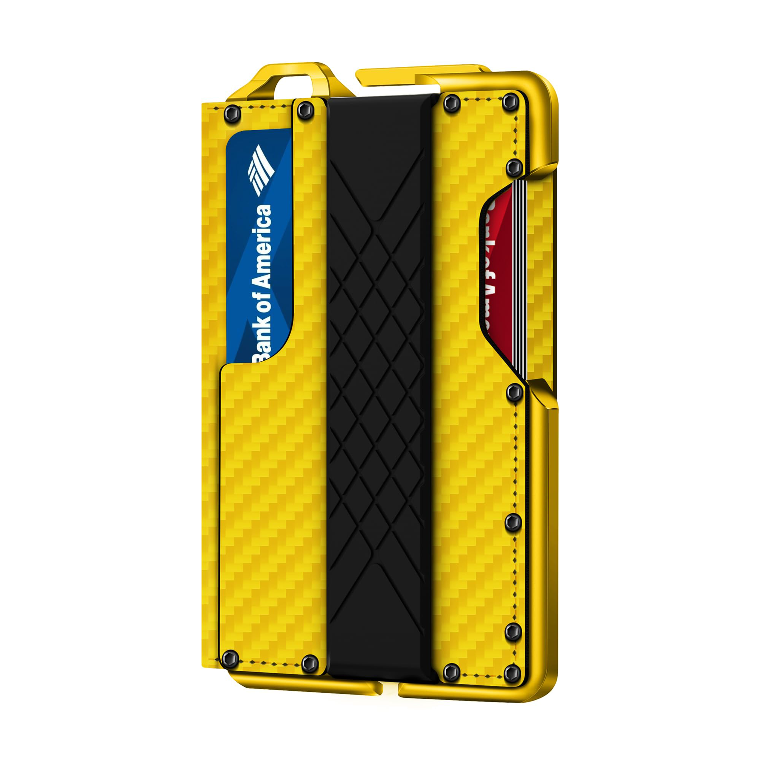 H01 - Dapper Bifold Wallet - Carbon Fiber Yellow Pattern