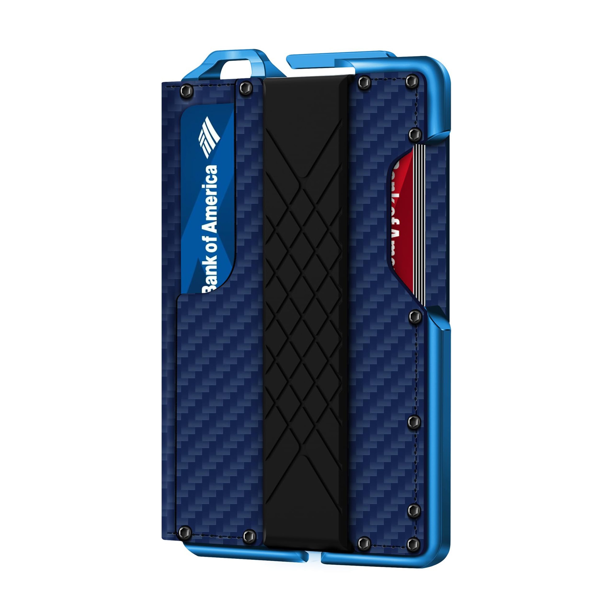 H01 - Dapper Bifold Wallet - Carbon Fiber Blue Pattern