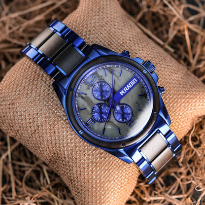 OS30 Mens Mechanical Steel Watches Blue & Black Sandal