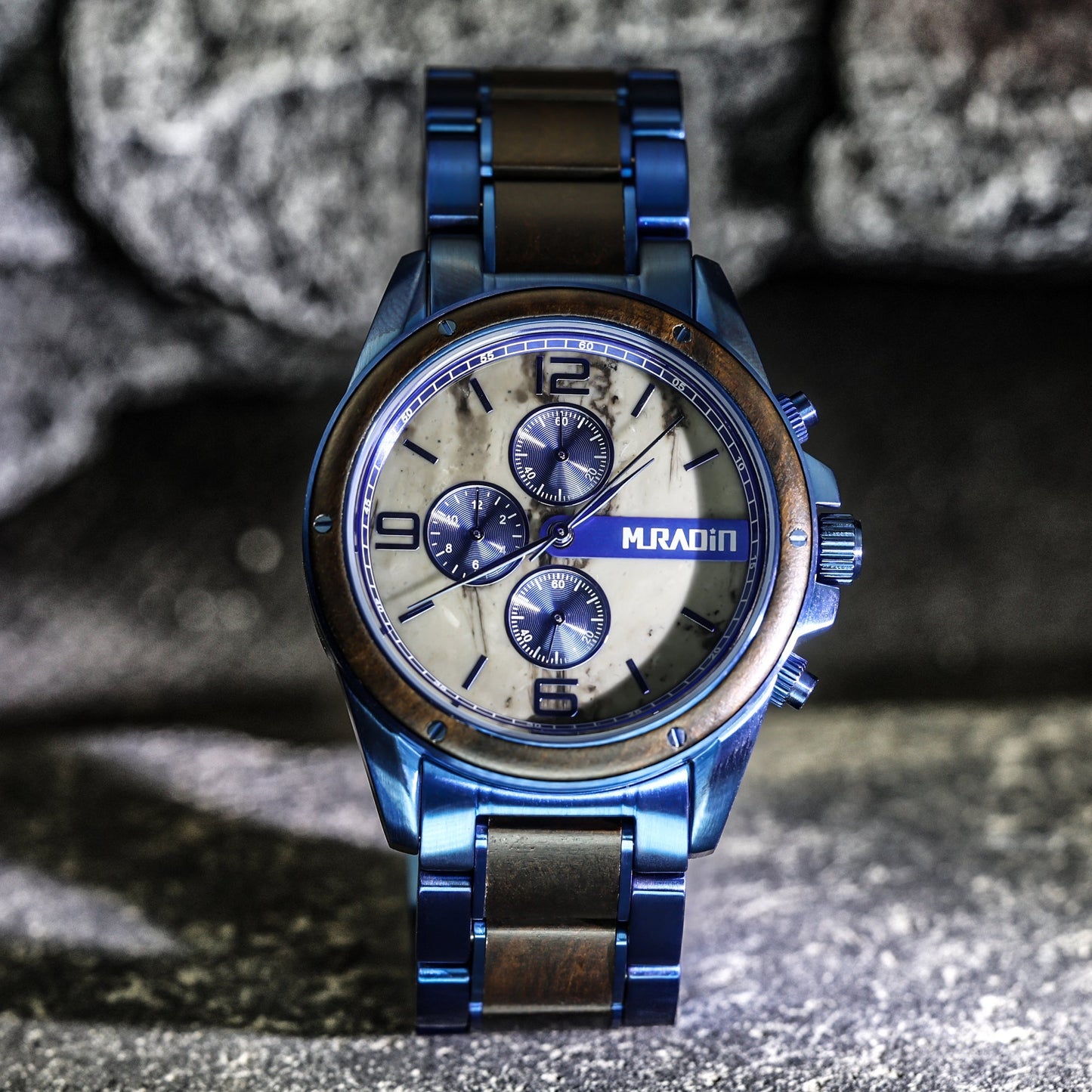 OS30 Mens Mechanical Steel Watches Blue & Black Sandal