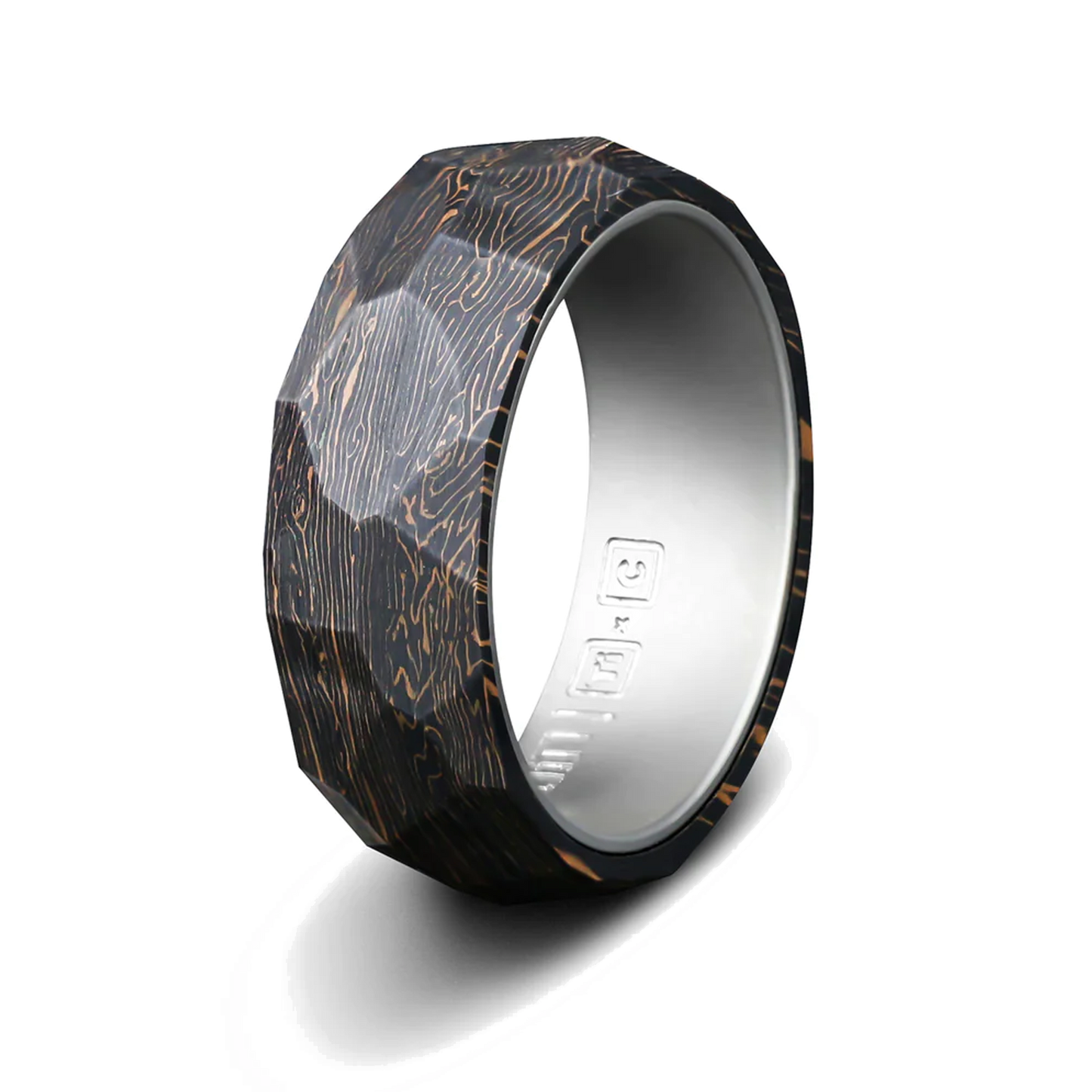 MURADIN Mens Carbon Ring with Titanium Inner Ring
