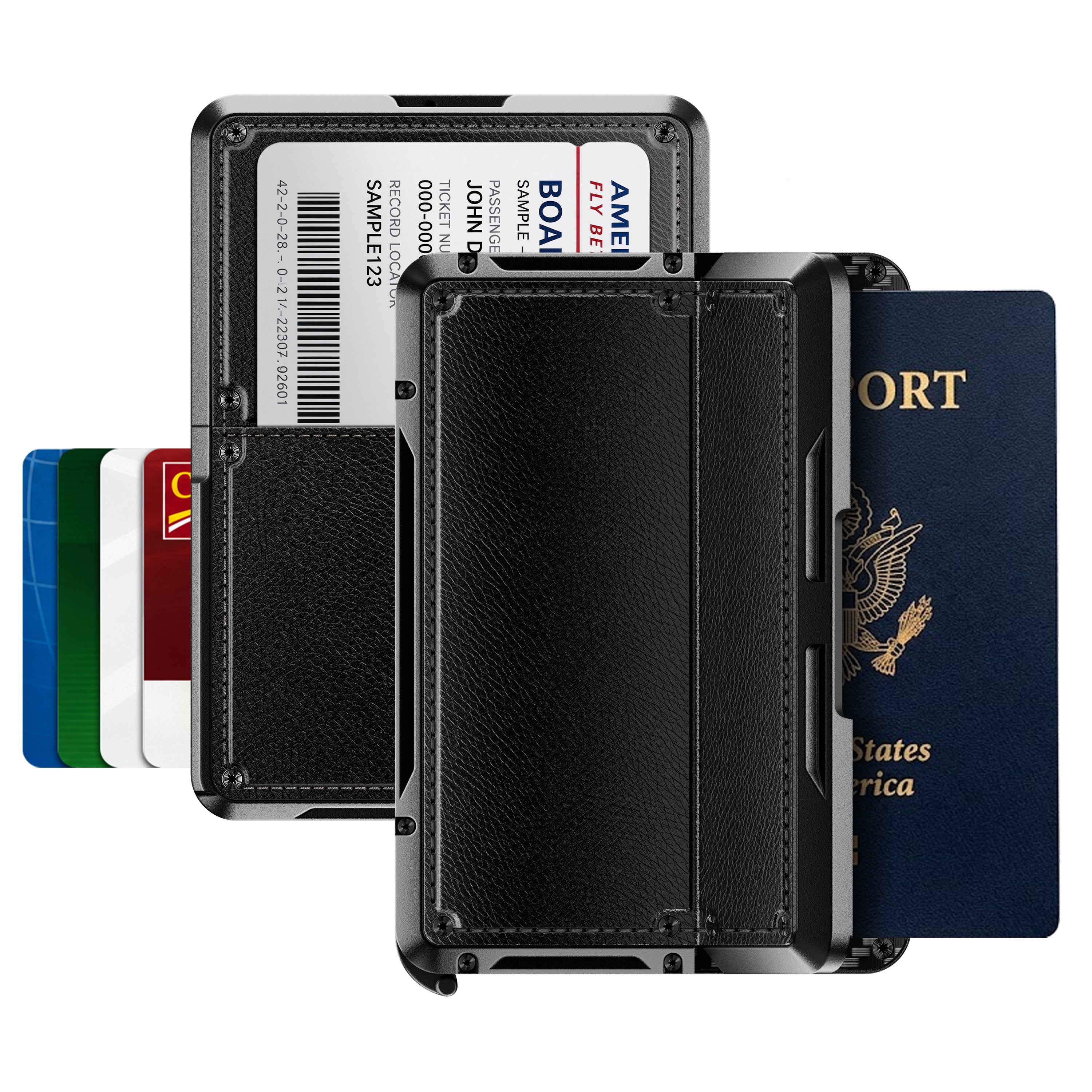 BONPAS - Minimalist Passport Holder - Leather Black